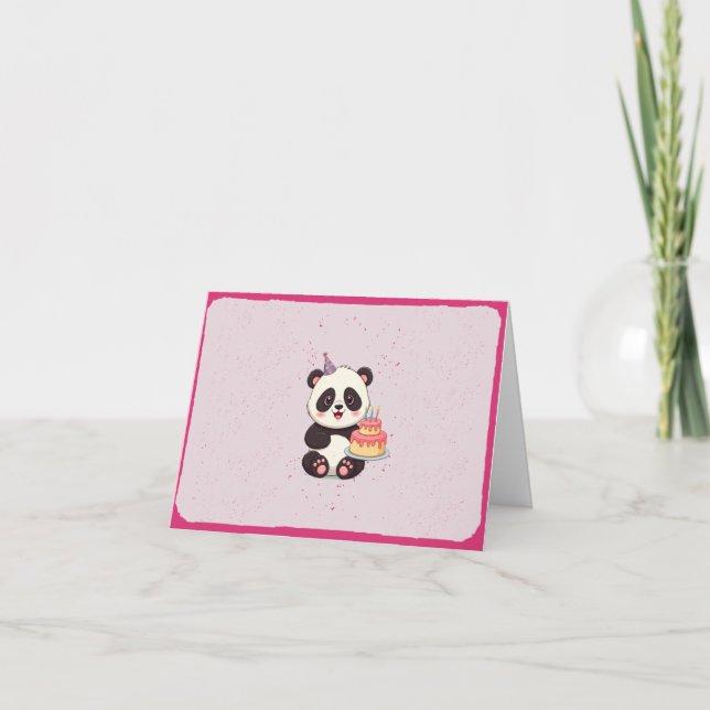 Tarjeta De Agradecimiento Panda Birthday (Anverso)