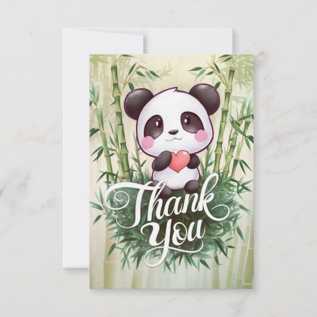 Tarjeta De Agradecimiento Panda colorido encantado (Anverso)