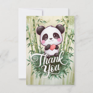 Tarjeta De Agradecimiento Panda colorido encantado