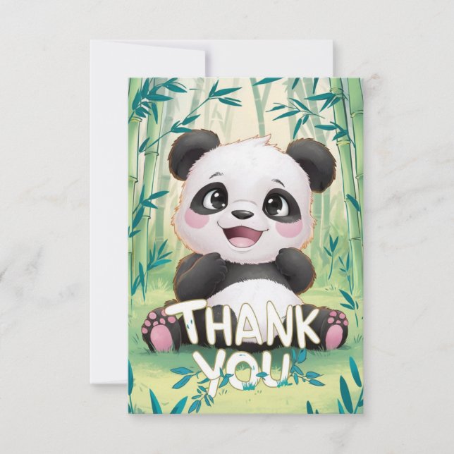Tarjeta De Agradecimiento Panda de saludo de bonito (Anverso)