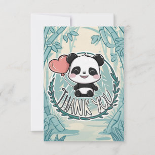 Tarjeta De Agradecimiento Panda de saludo encantado
