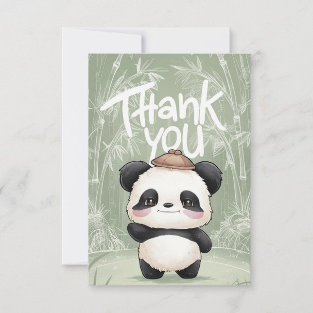 Tarjeta De Agradecimiento Panda de saludo mágico (Anverso)