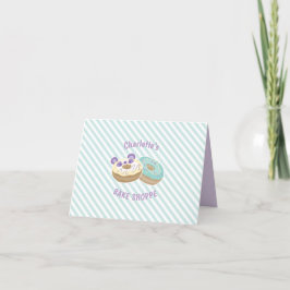 Tarjeta De Agradecimiento Panda Donut Bakery Morado y Verde