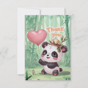 Tarjeta De Agradecimiento Panda Dreamy Elegante