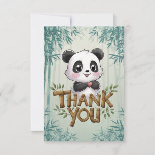 Tarjeta De Agradecimiento Panda elegante encantado