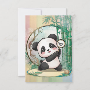 Tarjeta De Agradecimiento Panda elegante y elegante