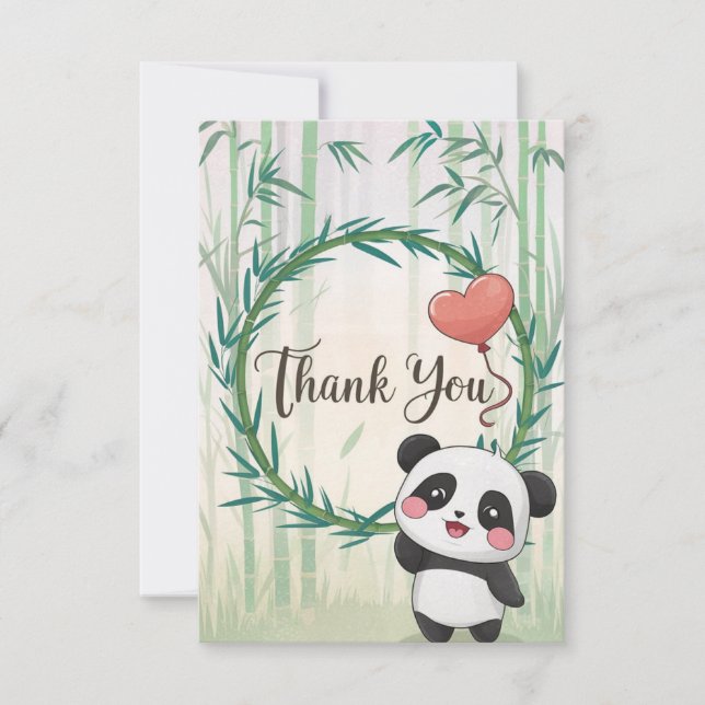 Tarjeta De Agradecimiento Panda forestal encantado (Anverso)