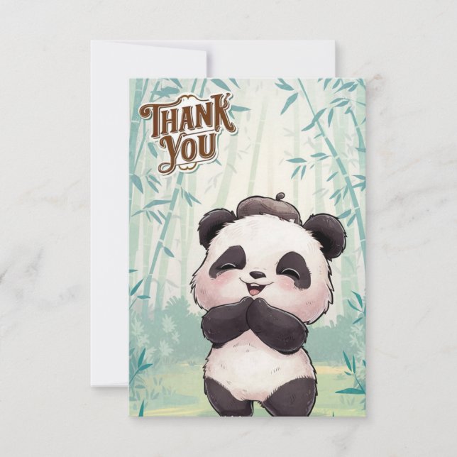 Tarjeta De Agradecimiento Panda mágico (Anverso)
