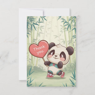 Tarjeta De Agradecimiento Panda simple de bonito
