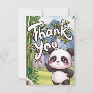 Tarjeta De Agradecimiento Panda simple y simple