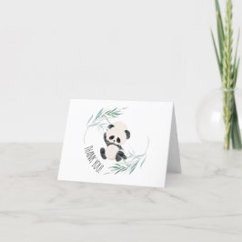 Tarjeta De Agradecimiento Panda Unisex Baby Shower Watercolor Gracias