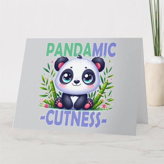 Tarjeta De Agradecimiento Pandamic Cuteness. Personalizado Cute baby Panda (Anverso)