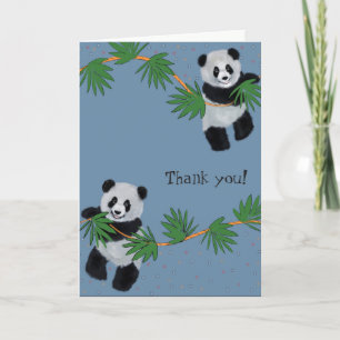 Tarjeta De Agradecimiento Pandas lindas