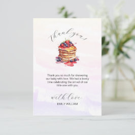 Tarjeta De Agradecimiento Panqueques y Pacificadores Brunch Baby Shower