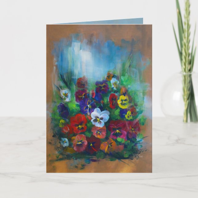 Tarjeta De Agradecimiento Pansias de la tarde de oro (Anverso)