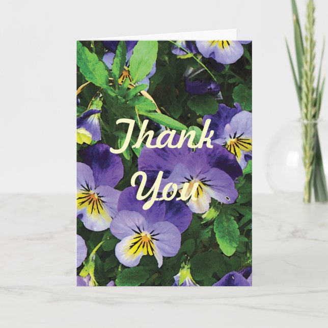 Tarjeta De Agradecimiento Pansies (Anverso)