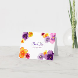 Tarjeta De Agradecimiento Pansy de Boho Floral Spring Garden