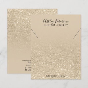 Tarjeta De Agradecimiento Pantalla de collar de joyas de purpurina de marfil