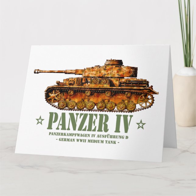 Tarjeta De Agradecimiento Panzer IV D Guerra Mundial Dos tanques alemanes me (Anverso)