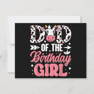 Tarjeta De Agradecimiento Papá De La Cumpleañera Vaca Padre Papito