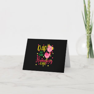 Tarjeta De Agradecimiento Papá Del Flamante Chica Cute Flamingo Dad Birthday