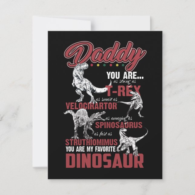 Tarjeta De Agradecimiento Papá, eres tan fuerte como el regalo de los dinosa (Anverso)