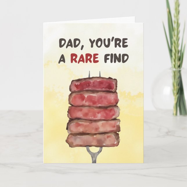 Tarjeta De Agradecimiento Papá, eres una parrillada de filete raro (Anverso)