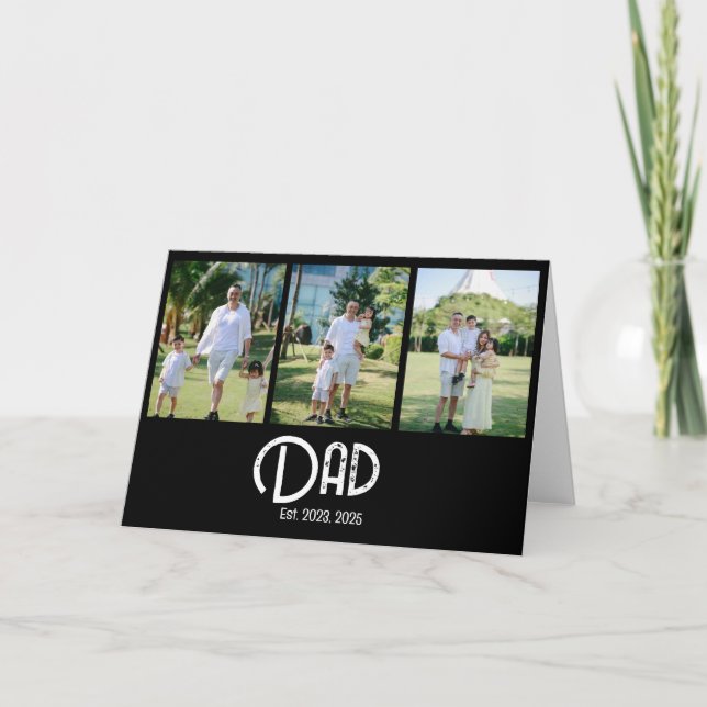 Tarjeta De Agradecimiento Papá Estableció Grunge Texto 3 Foto (Anverso)