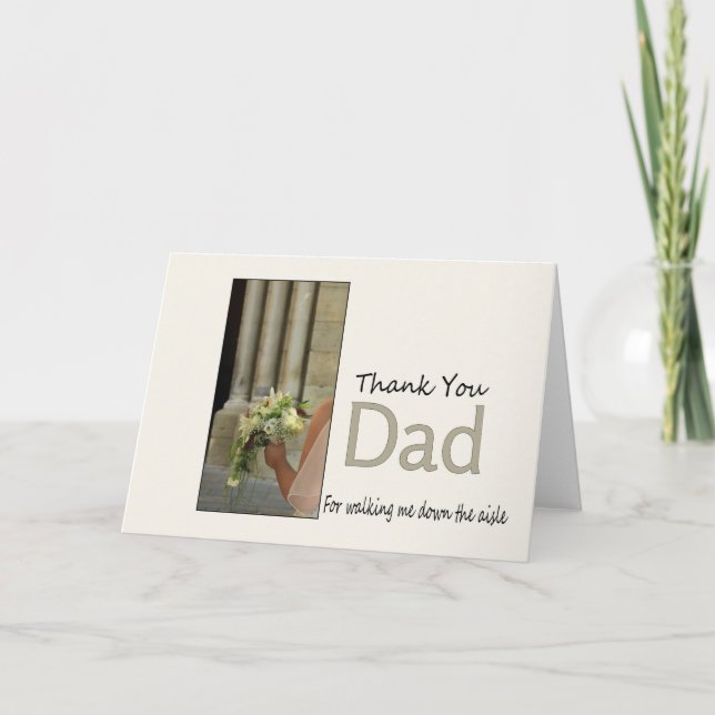 Tarjeta De Agradecimiento Papá gracias por caminar por Aisle (Anverso)