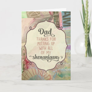 Tarjeta De Agradecimiento Papá, Gracias Por Dejar Todos Mis Desvaríos