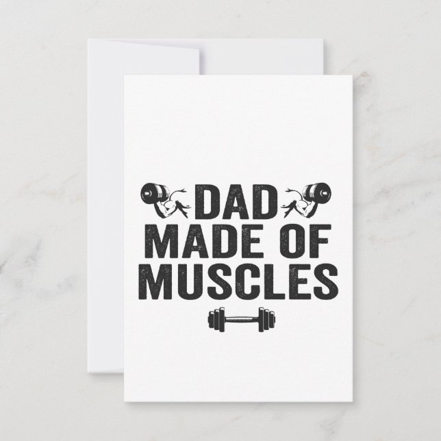 Tarjeta De Agradecimiento Papá hecho de músculos Gracioso Fitness Regalo pad (Anverso)