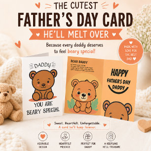 Tarjeta De Agradecimiento Papá muy especial, Día del Padre del oso de peluch