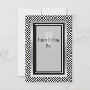 Tarjeta De Agradecimiento Papá, negro y blanco, feliz día de cumpleaños