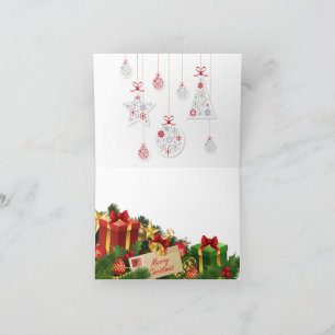 Tarjeta De Agradecimiento Papá Noel Espiando – Clipart Navideño Festivo para