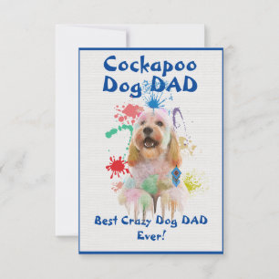 Tarjeta De Agradecimiento Papá personalizado de Cockapoo Mejor papá perro lo