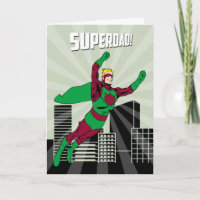 Papá superhéroe retro en el aire por el día del pa