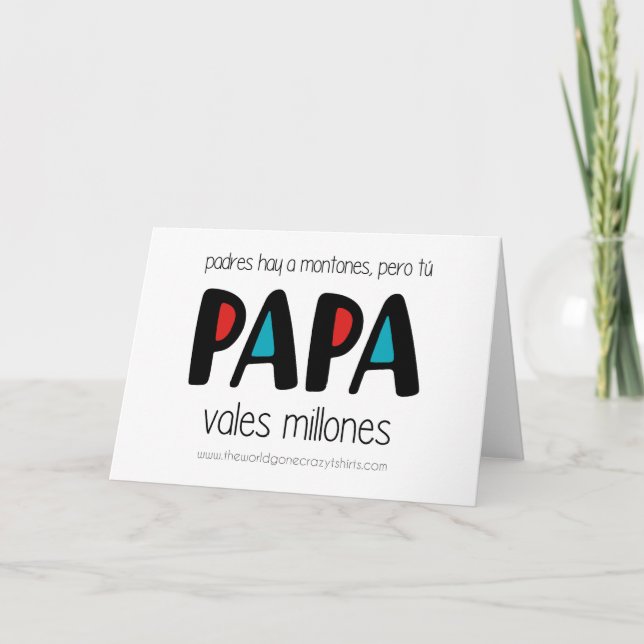 Tarjeta De Agradecimiento Papa vales millones (Anverso)