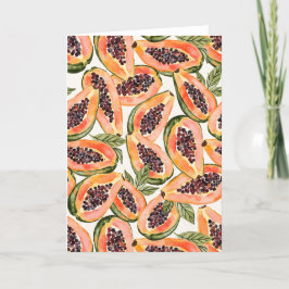 Tarjeta De Agradecimiento Papaya Fruit Watercolor