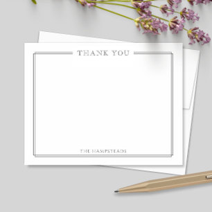 Tarjeta De Agradecimiento Papel de carta elegante gris oscuro para familia o