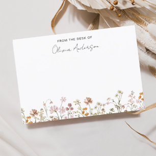 Tarjeta De Agradecimiento Papel de carta personalizado Boho Wildflowers