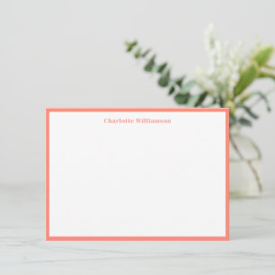 Tarjeta De Agradecimiento Papel de carta personalizado con borde de naranja 