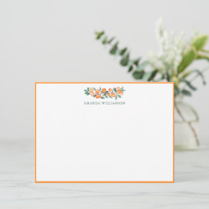 Tarjeta De Agradecimiento Papel de carta personalizado de acuarela de naranj