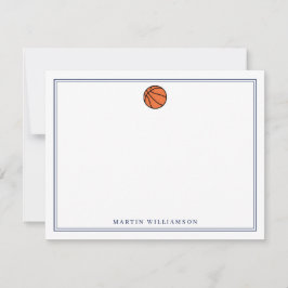 Tarjeta De Agradecimiento Papel de Carta Personalizado de Baloncesto para Ni