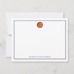 Tarjeta De Agradecimiento Papel de Carta Personalizado de Baloncesto para Ni