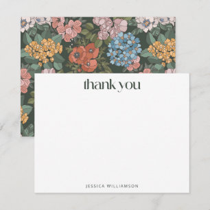 Tarjeta De Agradecimiento Papel de carta personalizado de flores silvestres