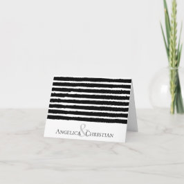 Tarjeta De Agradecimiento Papel de carta personalizado para parejas con raya