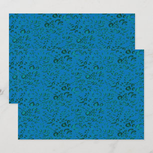 Tarjeta De Agradecimiento Papel de envoltura azul con un patrón geométrico