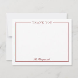 Tarjeta De Agradecimiento Papel de Escritura para Familias Parejas Elegante