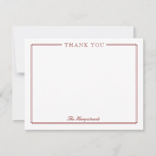 Tarjeta De Agradecimiento Papel de Escritura para Familias Parejas Elegante