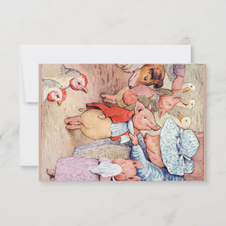 Tarjeta De Agradecimiento Papel de tejidos Peter Rabbit (lechones)